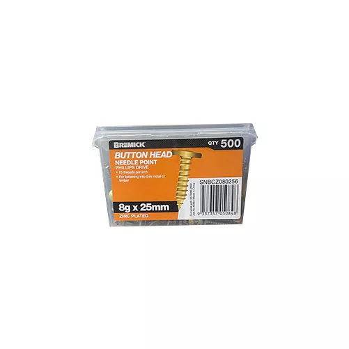 Button Head Screw 8g x 25mm Zinc Plated Timber Screws Box of 500