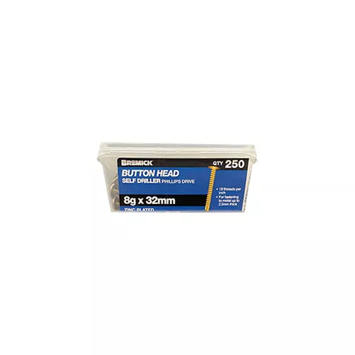 Button Head Screw 8g x 32mm Zinc Plated Metal Screws Box of 250