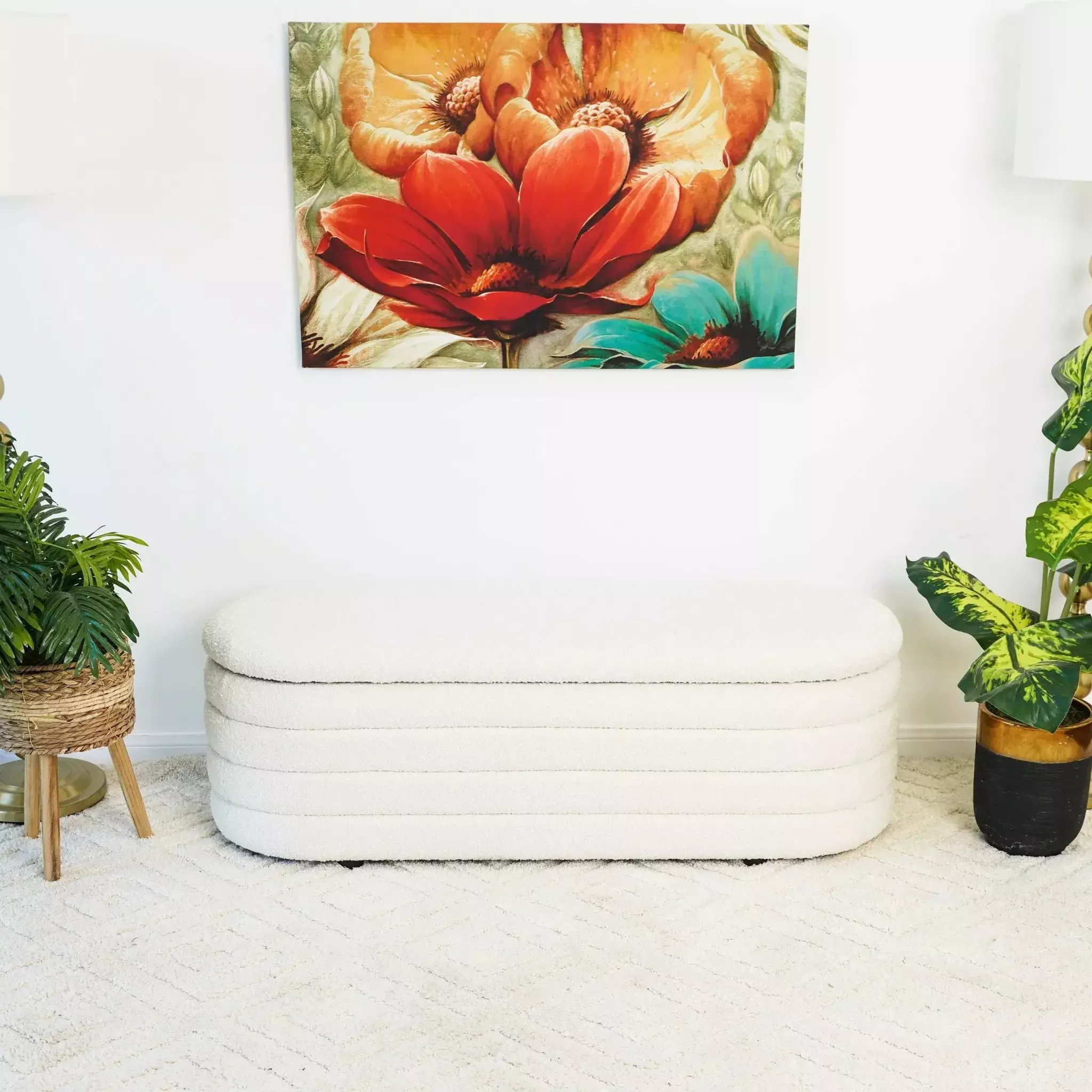 Cabana - Bench With Storage - Ivory