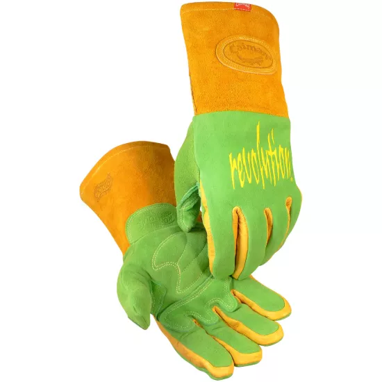 Caiman Deerskin Wasabi Green Glove - L (Per Pair)