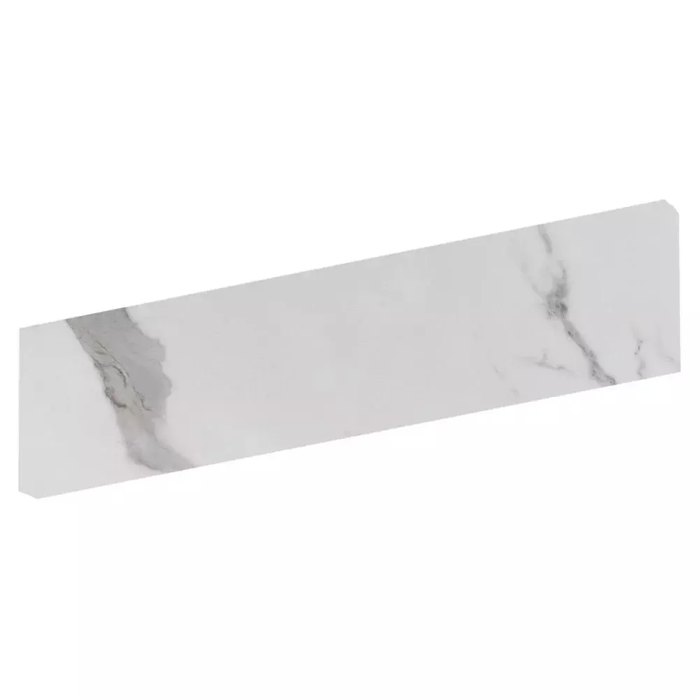 Calacatta Bright Matte Bullnose Marble Look Porcelain Base 4x24