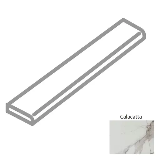 Calacatta Porcelain Floor & Wall Trim - 3" x 24" Surface Bullnose