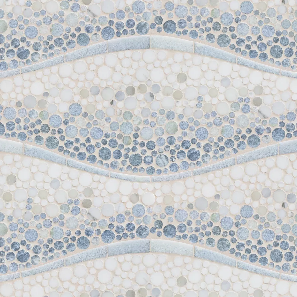 Calypso Blue Ombre Marble Mosaic