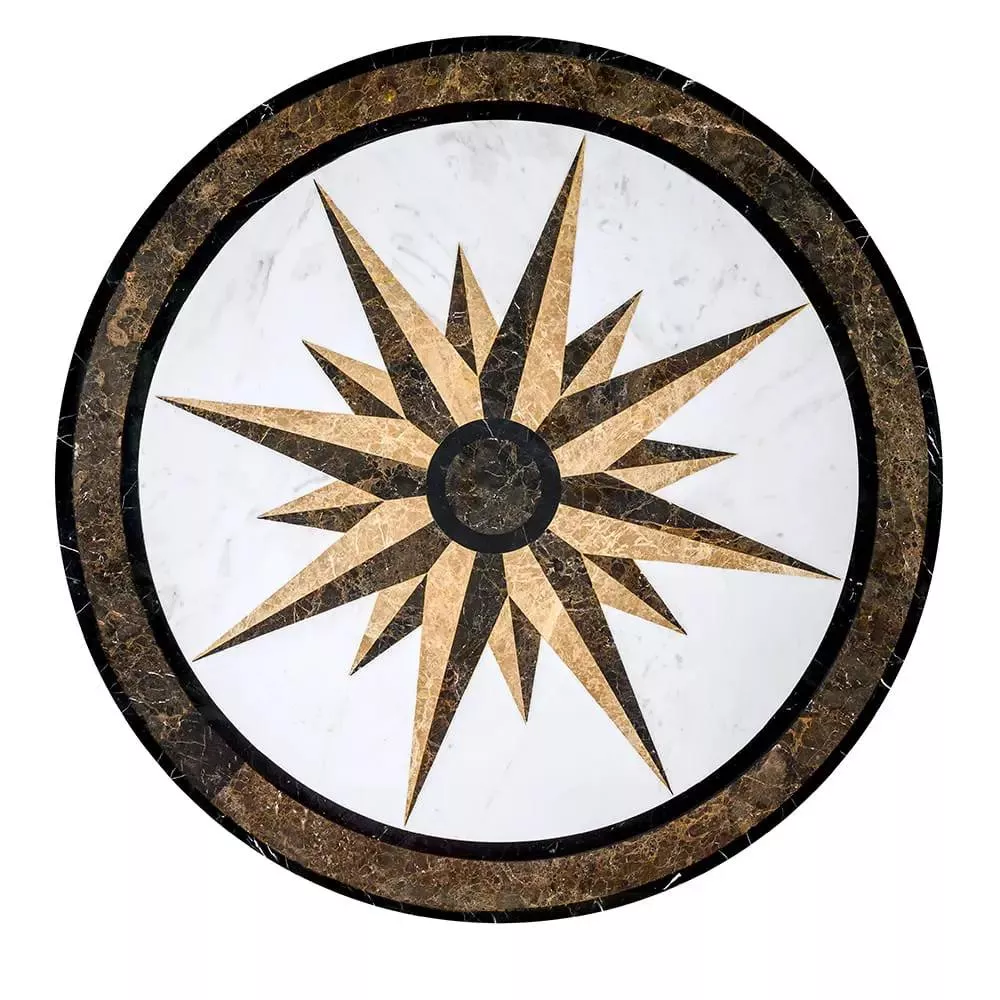 Campass Multi Finish Round Marble Medallions 36x36