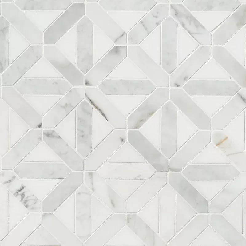 Canterbury Calacatta Thassos Polished Marble Mosaic