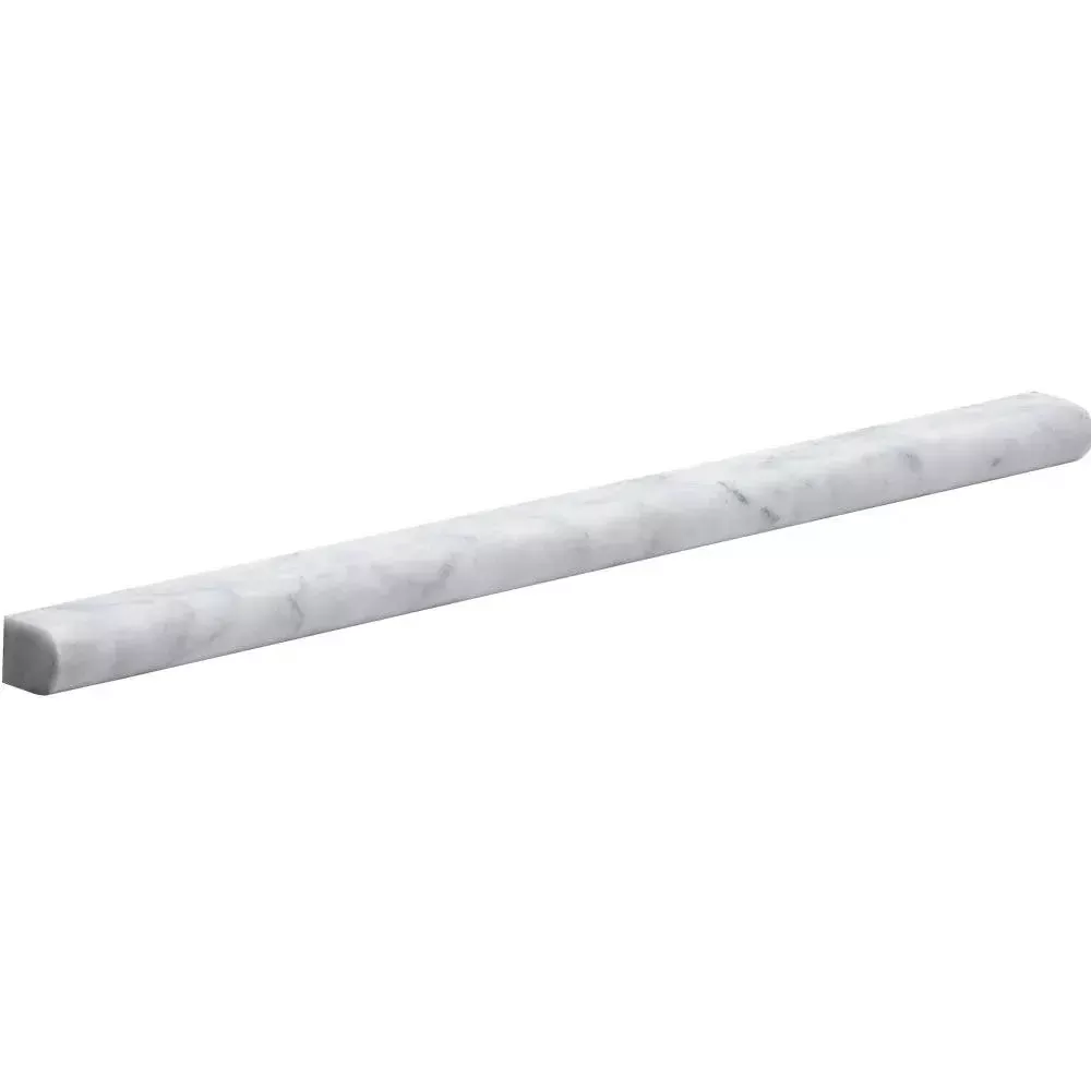 Carrara T Honed Pencil Marble Moldings 3/4x12