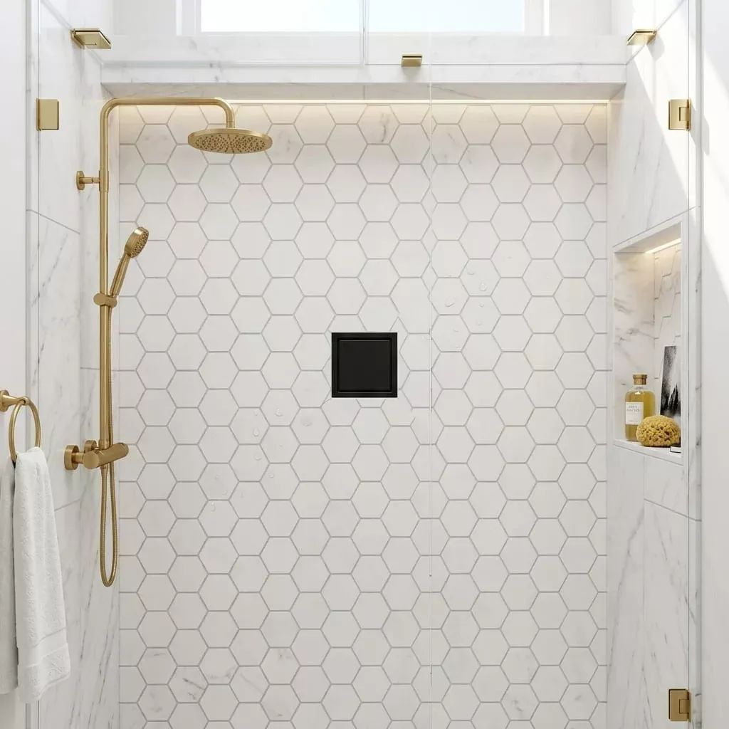 Carrara White 2x2 Hexagon Polished MarbleMosaic