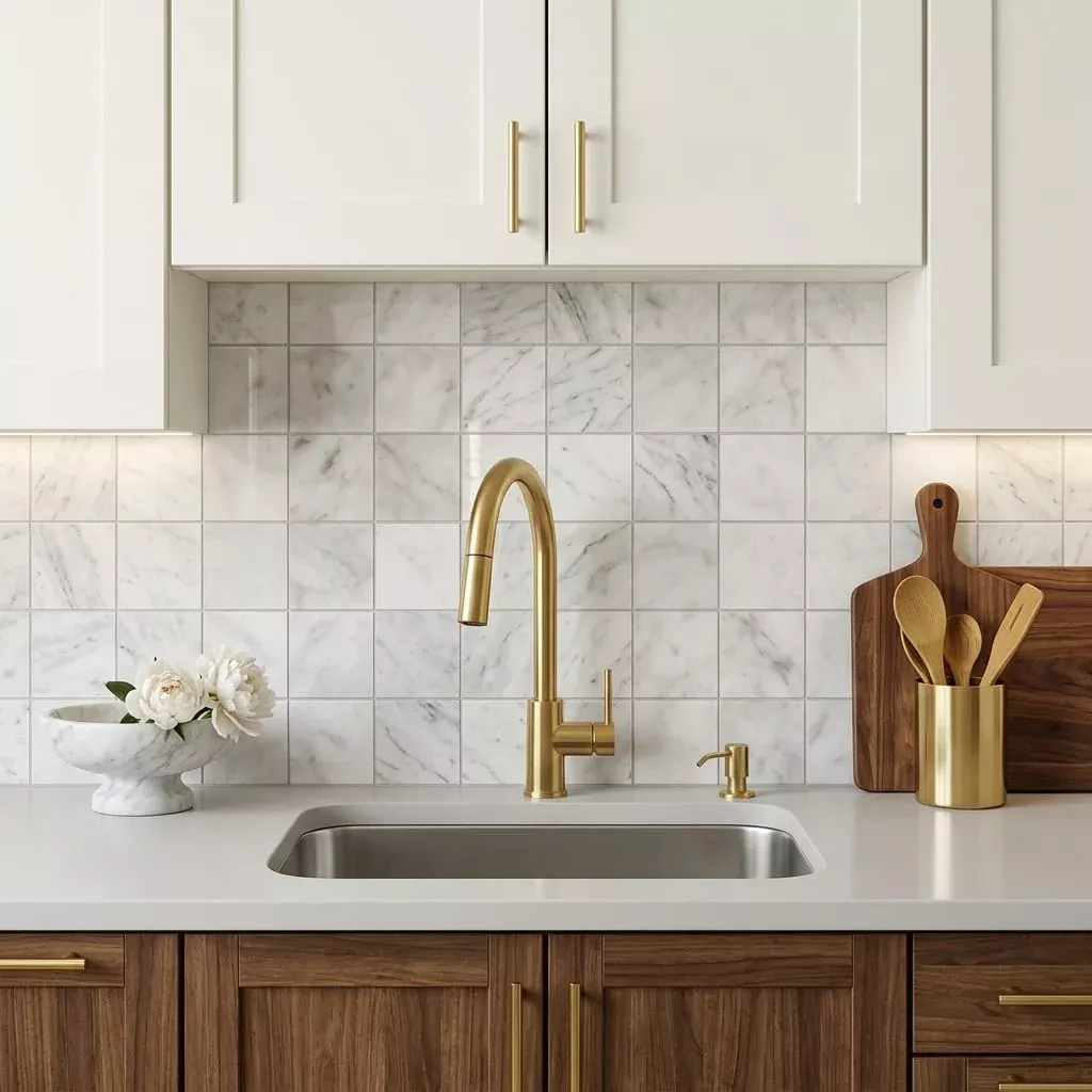 Carrara White 2x2 Square Polished MarbleMosaic