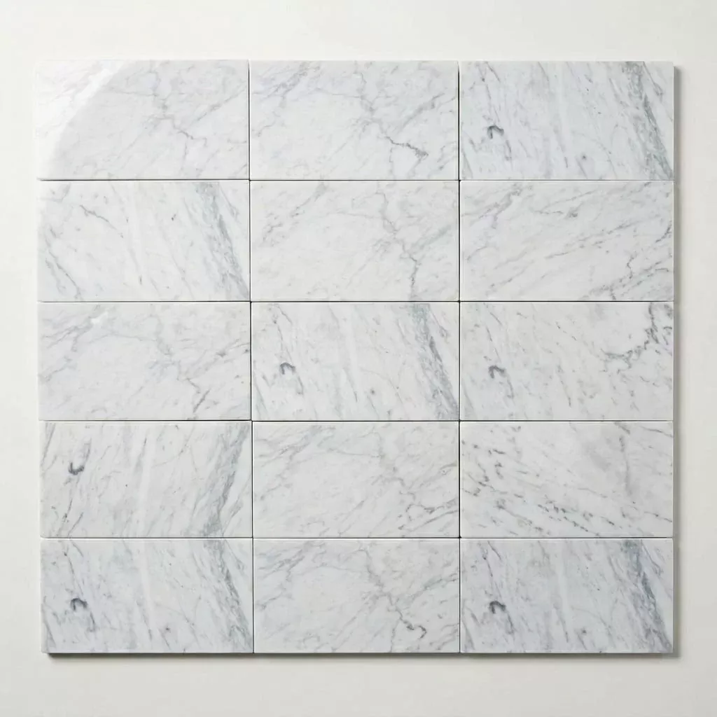 Carrara White Marble Tile 3x6 Polished