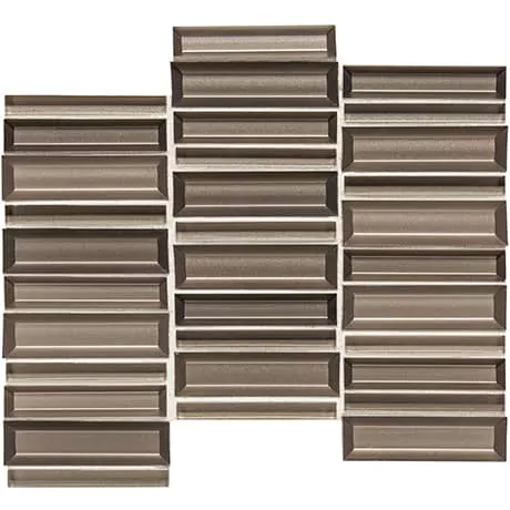 Cascading Waters Brook Crest Glass Mosaic - 4" x Random Straight Stacked