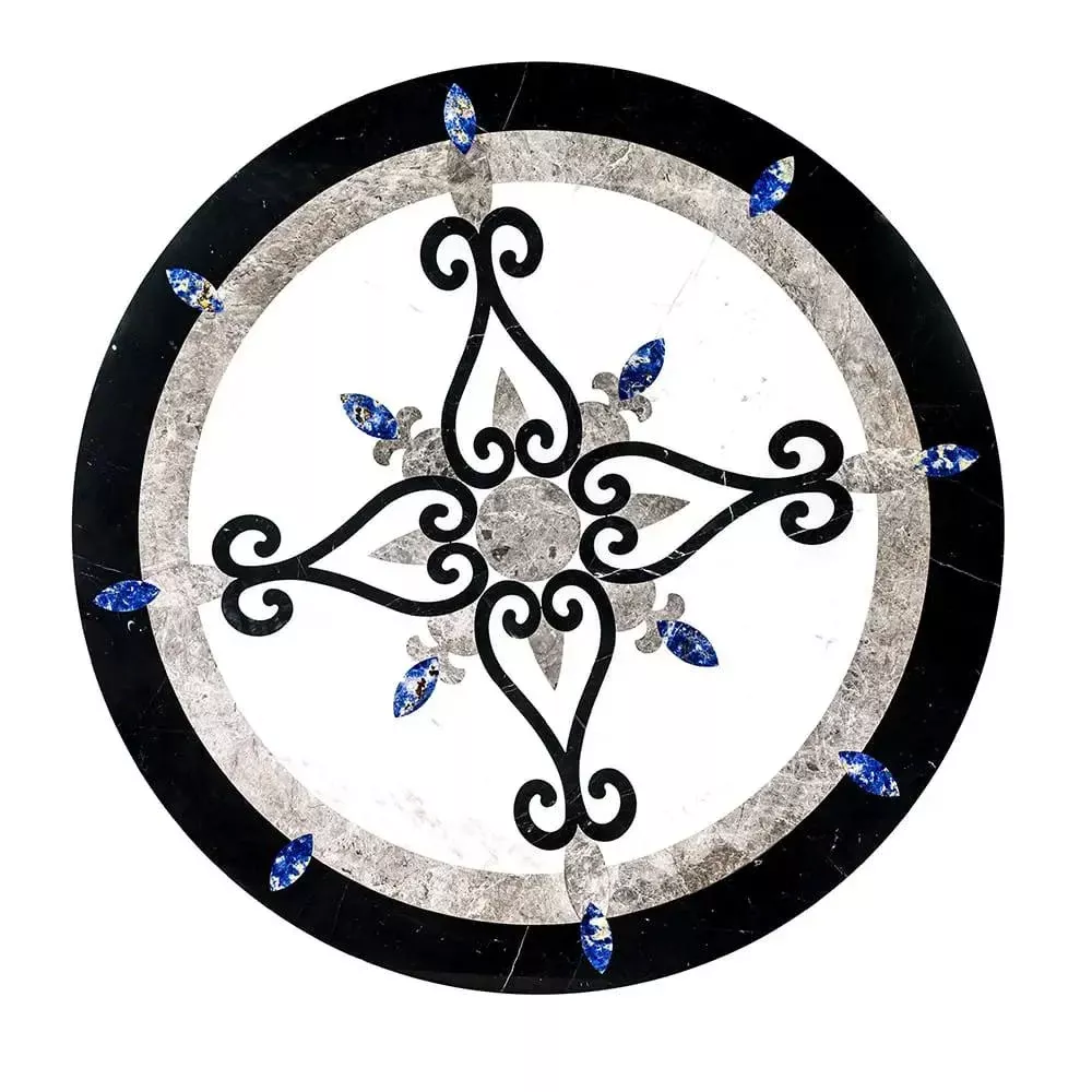 Celina Multi Finish Round Marble Medallions 36x36