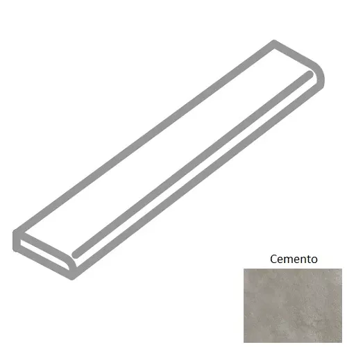 Cemento Classico Porcelain Floor & Wall Trim - 3" x 24" Surface Bullnose