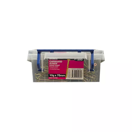 Chipboard Screw 10g x 75mm Zinc Plated Timber Screws Box of 500