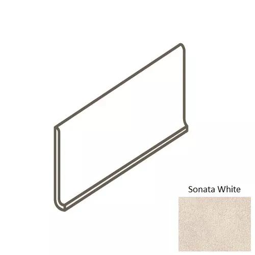 Chord Sonata White Porcelain Floor & Wall Trim - 6" x 12" Cove Base