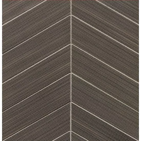 City Scene Chocolate Porcelain Mosaic - 2" x 2" Chevron