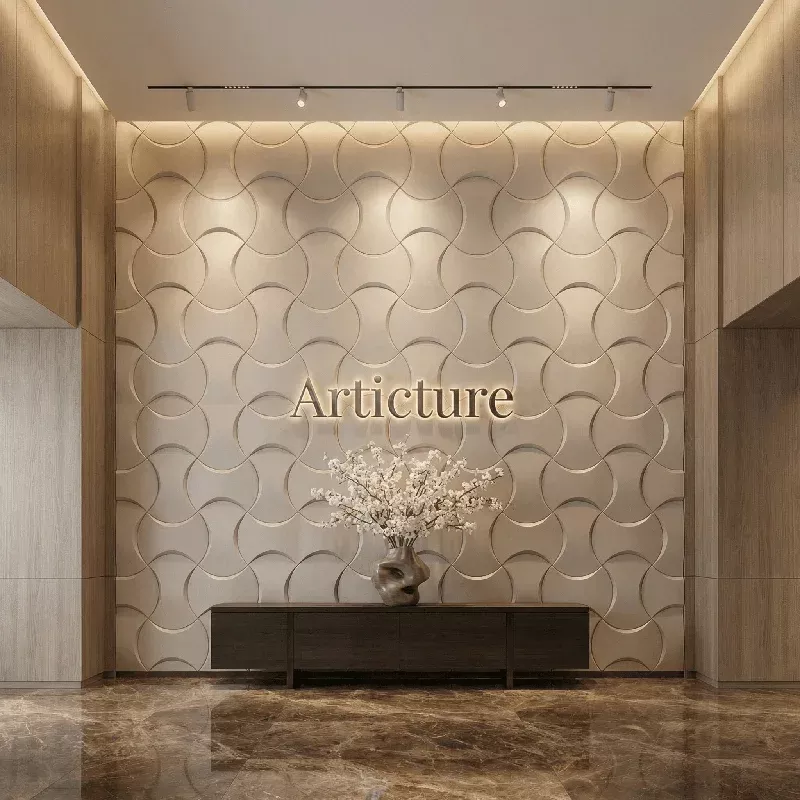 Coco Geometric 3D Leather Wall Panel