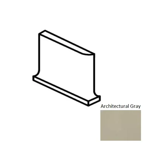 Color Wheel Classic Architectural Gray Ceramic Wall Trim - 6" x 6" Flat Top Cove Base Corner Left