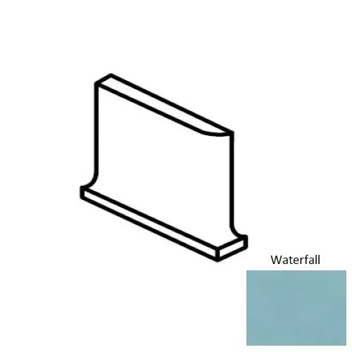 Color Wheel Classic Waterfall Ceramic Wall Trim - 6" x 6" Flat Top Cove Base Corner Left