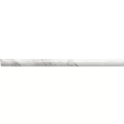 Contempo White Marble Wall Trim - 1/2" x 12" Pencil Rail