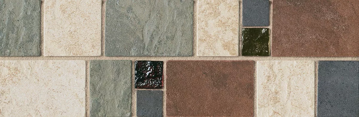 Continental Slate Multi Deco Porcelain Floor & Wall Trim (CS70) - 4" x 11 13/16" Border