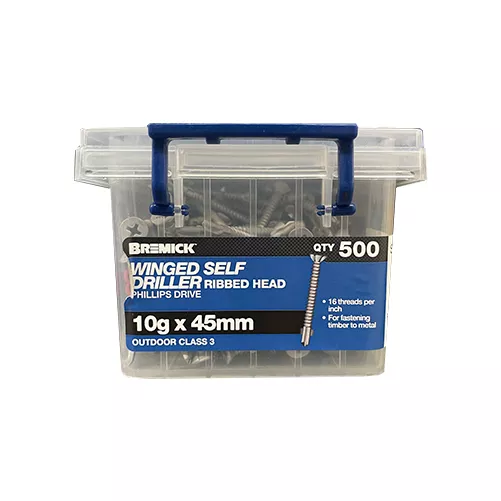 Countersunk Ribbed Head Screw 10g x 45mm Gal Metal Screws Box of 500
