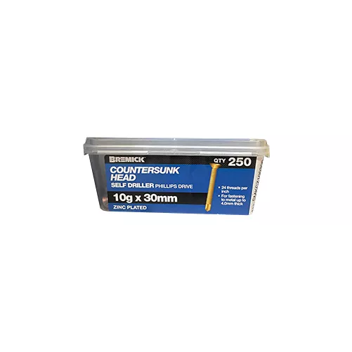 Countersunk Screw 10g x 30mm Zinc Plated Metal Screws Box of 250