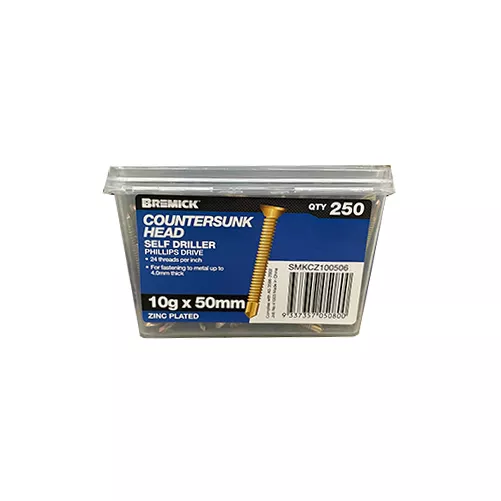 Countersunk Screw 10g x 50mm Zinc Plated Metal Screws Box of 250