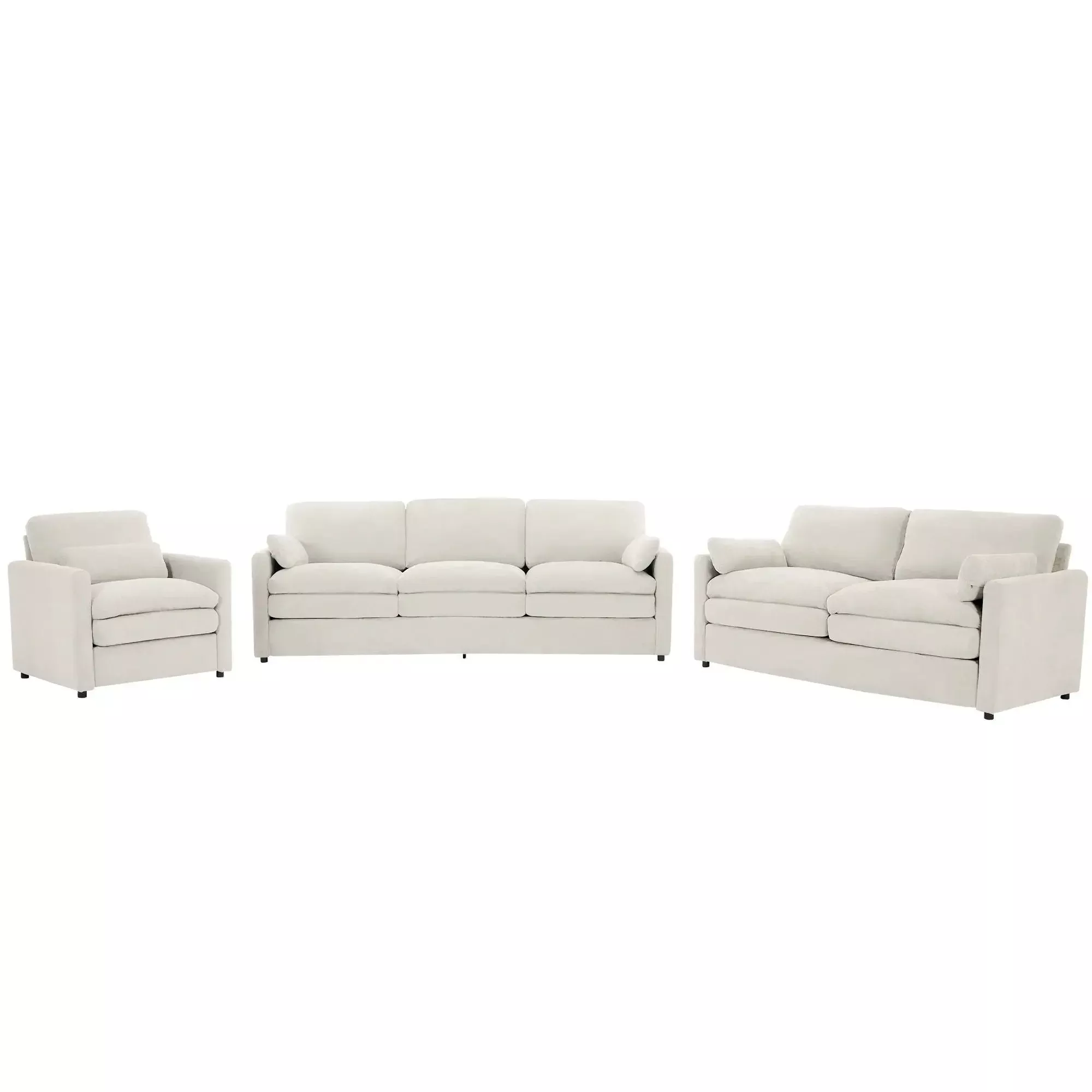 Cozy Upholstered Sofa Set For Living Room