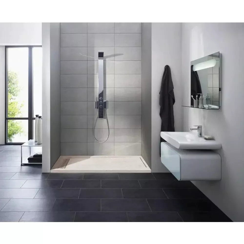 Cream Royal Marble Hand Carved Rectangular Shower Base 16 x 48 Inch Honed Finish