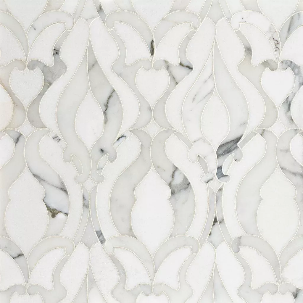 Damask Blanc Waterjet Mosaic