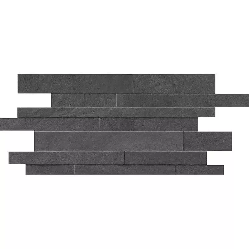 Dark Flow Matte Muretto Stone Look Porcelain Mosaics 12x24