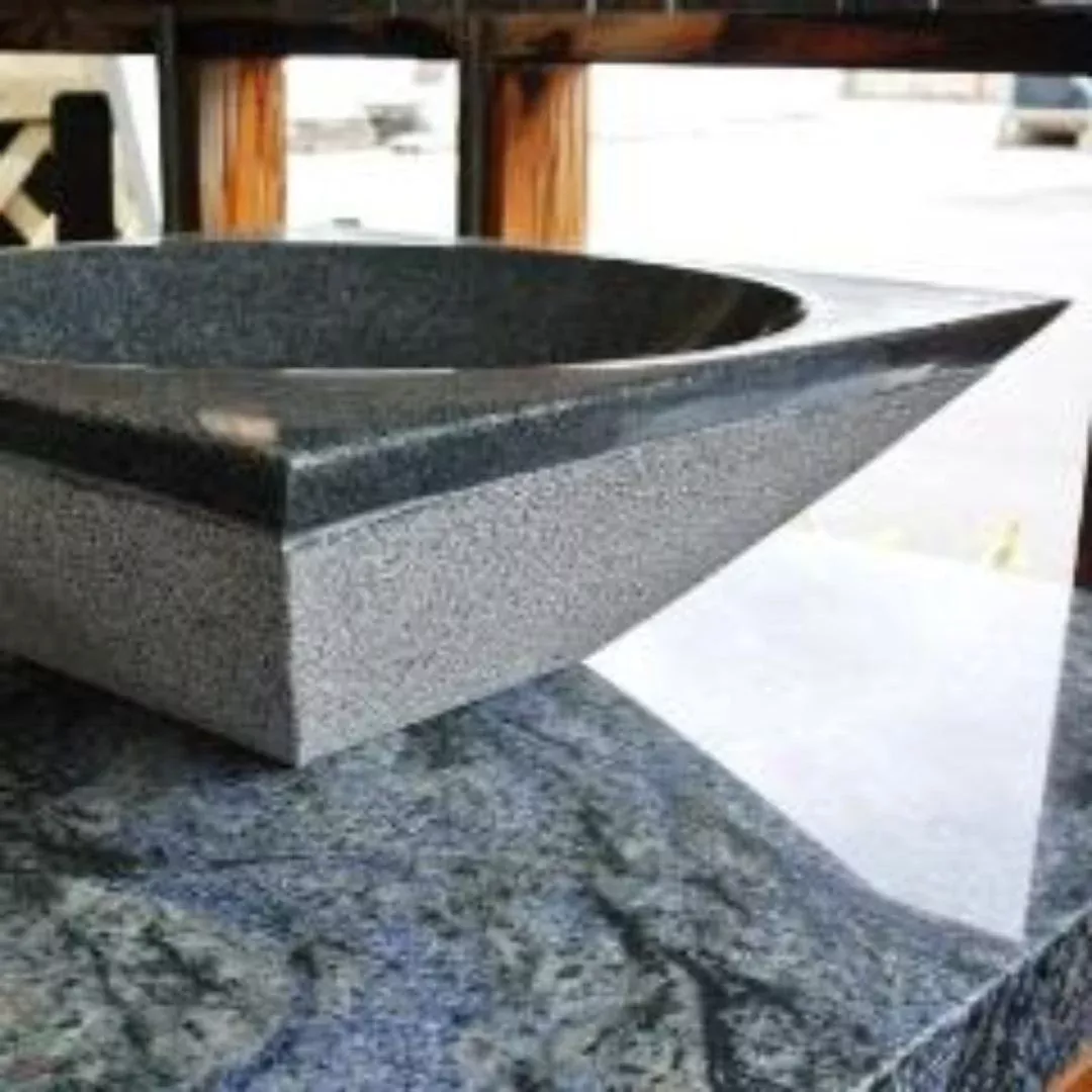 DARK GREY RAKED Granite polished interior/top & raked exterior - Sink
