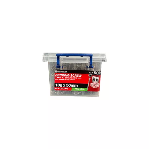 Decking Screw 10g x 50mm Trim Head B8 Coating Timber Screws Box of 500