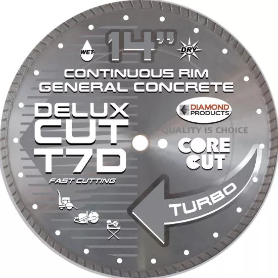 Delux-Cut Turbo Diamond Blade - 14" x .125 x 1"