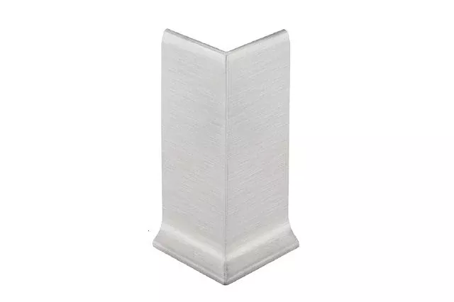 Designbase SL E 90 Degree Outside Corner Metal Tile Edging Trim - Brushed Stainless Steel
