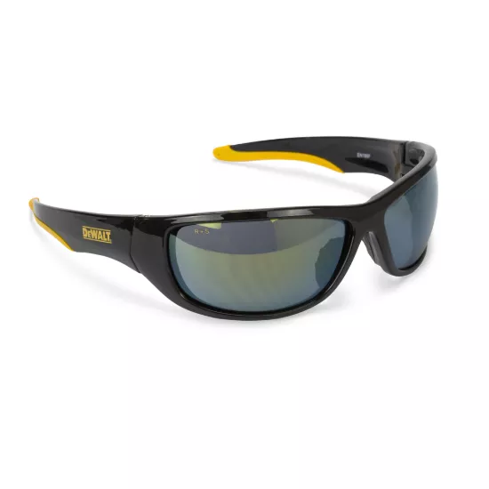 Dewalt Dominator Safety Glasses - Black/Yellow Frame - Yellow Mirror Lens