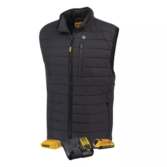 Dewalt Men's Heated Puffer Vest Kit- Black - Size 2X