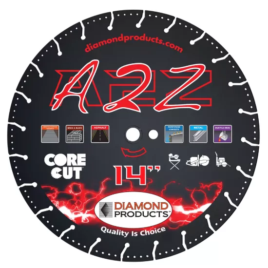 Diamond Products A2Z Vacuum Bonded Specialty Blade - 16" x .125 x 1"