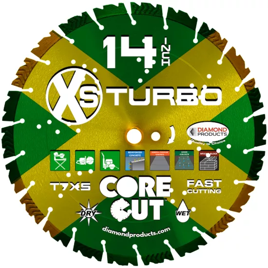 Diamond Products XS-Turbo Diamond Blade with Air Holes - 16" x .125 x 1"