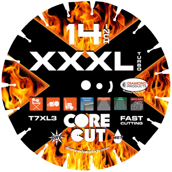 Diamond Products XXXL Turbo Diamond Blade - 16" x .125 x 1"
