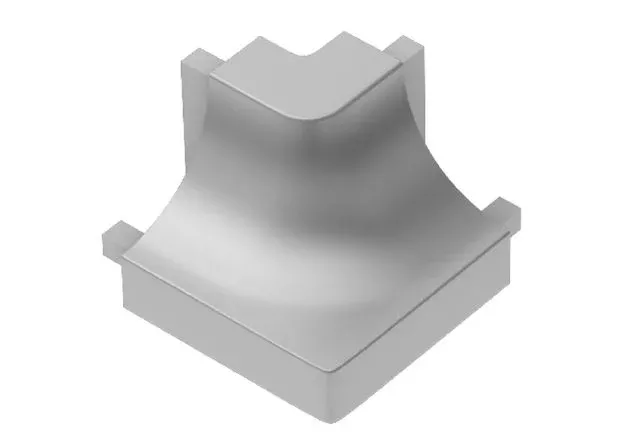 Dilex AHK 90 Degree Outside Corner Metal Tile Edging Trim - Satin Anodized Aluminum