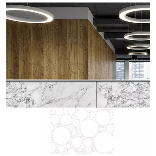 Easycraft 2400 x 1200 x 10mm Circles Blackbutt Veneer MDF Expressions