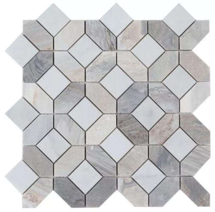 Eclipse Sky Hexagon Polished MarbleMosaic