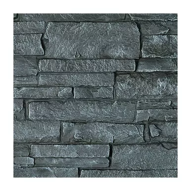 Ekena - 49 in x 25.5 in x 1.25 in Acadia Ledge Stacked Stone - Slate Gray - Stonewall Faux Stone Siding Panel