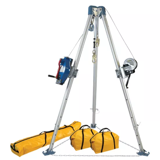 FallTech 11' Tripod Kit with 7281 3-Way Self Retracting Lifeline-R 7297 Winch and Storage Bags