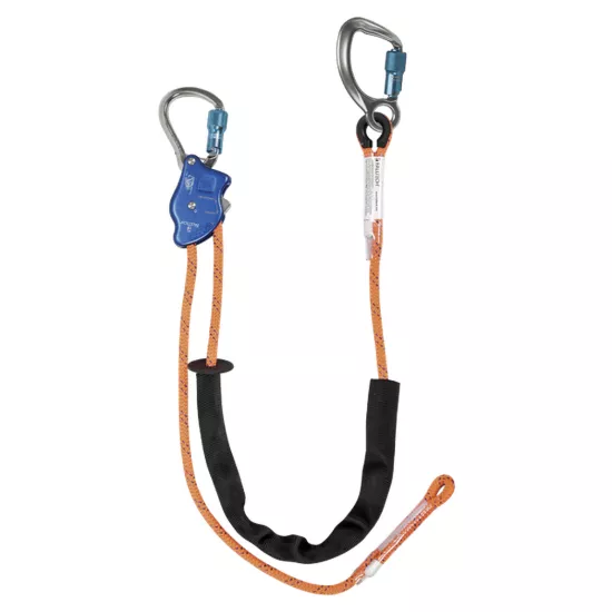 FallTech 6.5' Rope Positioning Lanyard Alum Ce Carabiner + Alum Carabiner