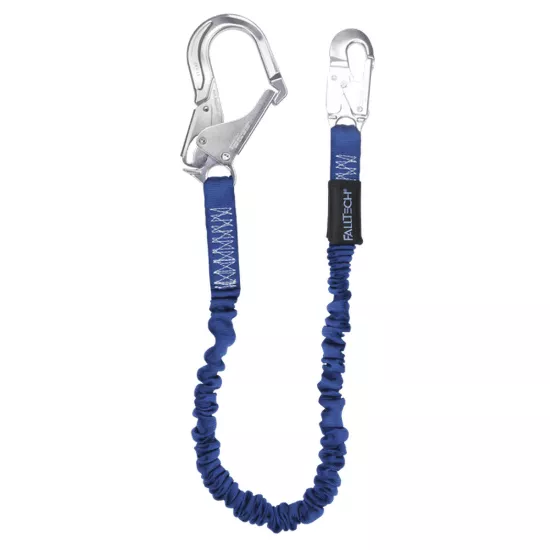 FallTech 6' Shock Absorbing Lanyard Single Leg; Elastech with Alum Rebar Hook