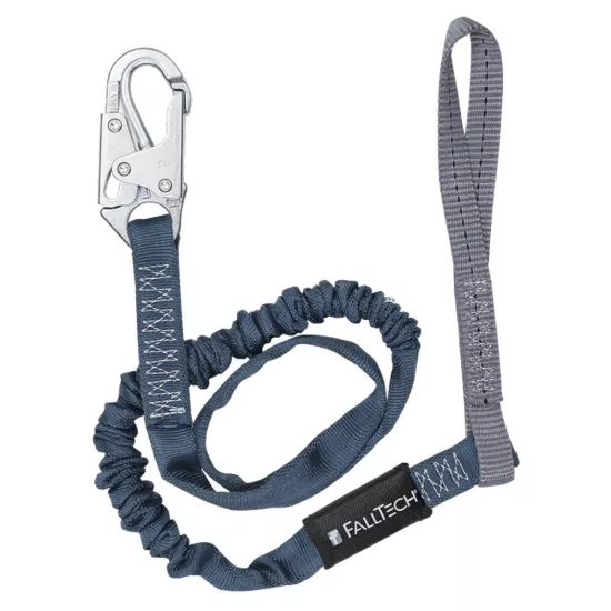 FallTech 6' Shock Absorbing Lanyard Single Leg; Internal with Loop and Snap Hook
