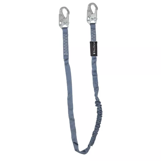 FallTech 6' Shock Absorbing Lanyard Single Leg; Internal with Snap Hooks