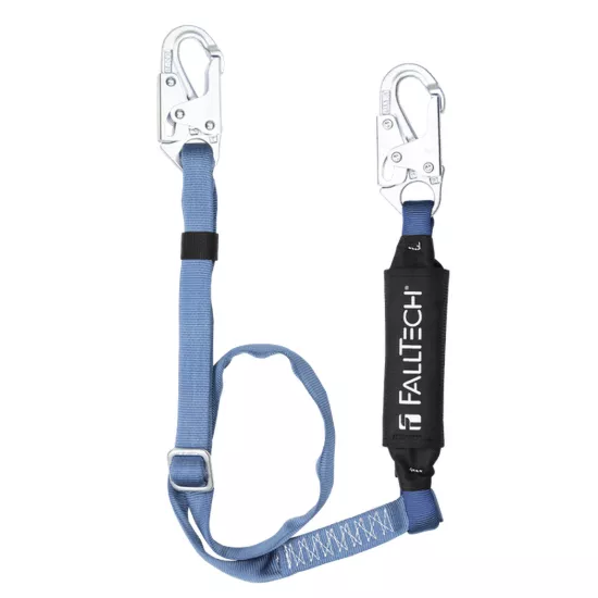 FallTech 6' Shock Absorbing Lanyard Single Leg; Viewpack Adjustable Length